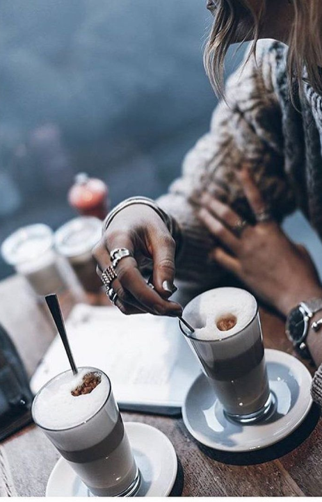 A man drinking coffee